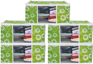 beyond imagine new fordable storage organizer bag for blanket quilt clothes dress garment wardrobe luggage cover pack of 5 green