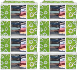 beyond imagine new fordable storage organizer bag for blanket quilt clothes dress garment wardrobe luggage cover pack of 8 green