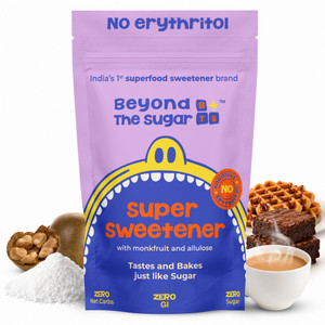 beyond the sugar monk fruit  allulose natural sweetener  no erythritol  diabetic friendly sweetener 150 g