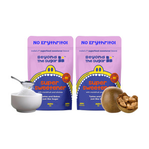beyond the sugar monk fruit  allulose natural sweetener  no erythritol  diabetic friendly sweetener 900 g pack of 2