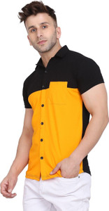 BEYOU FASHION Men Solid Casual Yellow Black