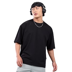 Beyoung Looper Solid Oversized Tshirt for Men