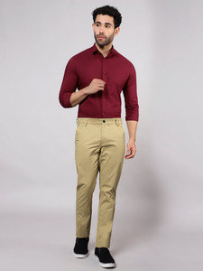 BEYOUNG Regular Fit Men Beige Trousers