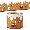 BeYumi Christmas Gingerbread Border Trim - 65ft Xmas Rolled Border Trim