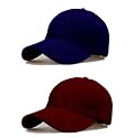 Single and Combo Plain Soft Cotton Adjustable Unisex Cap Quick Drying Sun Hat Protection for Summers Outdoor Activites Sports Baseball Hat for Men and Women (Freesize)