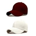 Single and Combo Plain Soft Cotton Adjustable Unisex Cap Quick Drying Sun Hat Protection for Summers Outdoor Activites Sports Baseball Hat for Men and Women (Freesize)