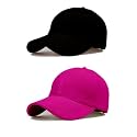 Single and Combo Plain Soft Cotton Adjustable Unisex Cap Quick Drying Sun Hat Protection for Summers Outdoor Activites Sports Baseball Hat for Men and Women (Freesize)