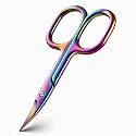 BEZOX Curved Nail Scissors – Fingernail Toenail Scissor for Women, Small Manicure Scissors for Thick Nails, Ultra-Sharp Curved Blades for Precision Grooming - Rainbow