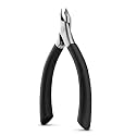 BEZOX Cuticle Clipper for Salon-Worthy Nails - Professional Half Jaw (5 mm) Cuticle Trimmers with Silicon Handle for Expert Manicures, Precision Cuticle Cutters Premium Nail Care Tool - Black