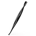BEZOX Cuticle Trimmer - Elegant Precision Cuticles Pusher & Fork, Dual-Ended Stainless Steel Nail Care Tool for Exquisite Manicures and Pedicures - Black