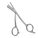 BEZOX Eyebrow Scissors with Comb - Stainless Steel Eyebrow Trimmer for Women and Men, Precision Eye Brow Comb Scissors, Sleek Eyebrows Grooming Kit - Silver