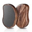 BEZOX Glass Foot File - Nano-Glass Pumice Stone Foot Scrubber, Heel File Callus Remover for Silky Smooth Feet, Portable Pedicure Tool for Summer & Vacation - Walnut Wood Handled