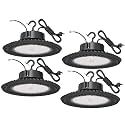 BFT UFO LED High Bay Light 240W 4PACK ETL Listed High Bay LED Shop Lights 0-10V Dimmable 36000LM 5000K High Bay LED with US Plug Shop Warehouse Lights