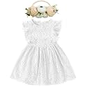 BGFKS Baby Girl Tutu Dress Elegant Lace Pom Pom Flutter Sleeve with Flower Headband Set