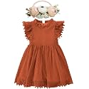 BGFKS Baby Girl Tutu Dress Elegant Lace Pom Pom Flutter Sleeve with Flower Headband Set