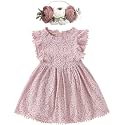 BGFKS Baby Girl Tutu Dress Elegant Lace Pom Pom Flutter Sleeve with Flower Headband Set