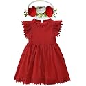 BGFKS Baby Girl Tutu Dress Elegant Lace Pom Pom Flutter Sleeve with Flower Headband Set