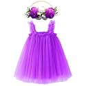 BGFKS Layered Tulle Tutu Dress for Toddler Girls,Baby Girl Rainbow Tutu Princess Skirt Set with Flower Headband.