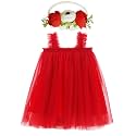 BGFKS Layered Tulle Tutu Dress for Toddler Girls,Baby Girl Rainbow Tutu Princess Skirt Set with Flower Headband.