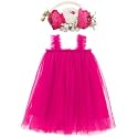 BGFKS Layered Tulle Tutu Dress for Toddler Girls,Baby Girl Rainbow Tutu Princess Skirt Set with Flower Headband.