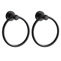 BGL Black Bathroom Towel Holder Black Towel Ring Stainless Steel Towel Ring for Bathroom 2 Pack