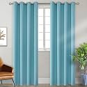 BGment Aqua Blue Room Darkening Curtains 95 Inch for Living Room - 2 Panels