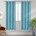 BGment Aqua Blue Room Darkening Curtains 72 Inch for Bedroom - 2 Panels