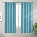 BGment Aqua Blue Room Darkening Curtains 63 Inch for Bedroom - 2 Panels