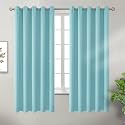 BGment Baby Blue Blackout Curtains for Bedroom 63 Inch Long - 2 Panels