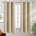 BGment Beige Room Darkening Curtains 63 Inch for Bedroom - 2 Panels