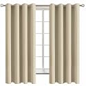 BGment Beige Room Darkening Curtains 63 Inch for Bedroom - 2 Panels
