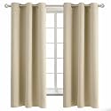 BGment Beige Room Darkening Curtains 63 Inch for Bedroom - 2 Panels