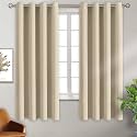 BGment Beige Room Darkening Curtains 63 Inch for Bedroom - 2 Panels