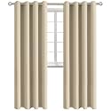 BGment Beige Room Darkening Long Curtains for Living Room - 2 Panels