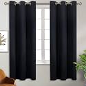 BGment Black Blackout Curtains for Bedroom 63 Inch Long - 2 Panels