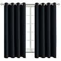 BGment Black Blackout Curtains for Bedroom 63 Inch Long - 2 Panels