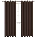 BGment Blackout Curtains for Bedroom - Grommet Thermal Insulated Room Darkening Curtains for Living Room, Set of 2 Panels (70 x 84 Inch, Brown)