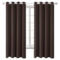 BGment Blackout Curtains for Bedroom - Grommet Thermal Insulated Room Darkening Curtains for Living Room, Set of 2 Panels (52 x 72 Inch, Brown)