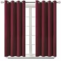 BGment Blackout Curtains for Bedroom - Grommet Thermal Insulated Room Darkening Curtains for Living Room, Set of 2 Panels (52 x 45 Inch, Burgundy)