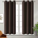 BGment Blackout Curtains - Grommet Thermal Insulated Room Darkening Bedroom and Living Room Curtains, Set of 2 Panels (38 x 63 Inch, Brown)