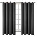 BGment Blackout Curtains - Grommet Thermal Insulated Room Darkening Bedroom and Living Room Curtain, Set of 2 Panels (52 x 63 Inch, Dark Grey)