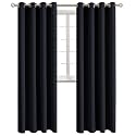BGment Blackout Curtains - Grommet Thermal Insulated Room Darkening Bedroom and Living Room Curtains, Set of 2 Panels (52 x 108 Inch, Black)