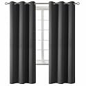 BGment Blackout Curtains - Grommet Thermal Insulated Room Darkening Bedroom and Living Room Curtain, Set of 2 Panels (42 x 72 Inch, Dark Grey)