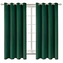 BGment Blackout Curtains - Grommet Thermal Insulated Room Darkening Bedroom and Living Room Curtains, Set of 2 Decorative Curtain Panels (52 x 63 Inch, Emerald Green)