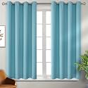 BGment Blackout Curtains - Grommet Thermal Insulated Room Darkening Bedroom and Living Room Curtains, Set of 2 Panels (52 x 45 Inch, Aqua)