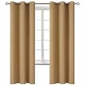 BGment Blackout Curtains for Living Room - Grommet Thermal Insulated Room Darkening Curtains for Bedroom, 2 Panels of 42 x 72 Inch, Khaki