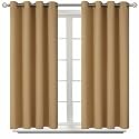 BGment Blackout Curtains for Living Room - Grommet Thermal Insulated Room Darkening Curtains for Bedroom, 2 Panels of 52 x 45 Inch, Khaki