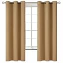 BGment Blackout Curtains for Living Room - Grommet Thermal Insulated Room Darkening Curtains for Bedroom, 2 Panels of 42 x 63 Inch, Khaki