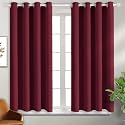 BGment Burgundy Blackout Curtains for Bedroom 54 Inch Long - 2 Panels