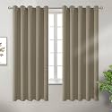 BGment Cocoa Room Darkening Curtains 63 Inch for Bedroom - 2 Panels